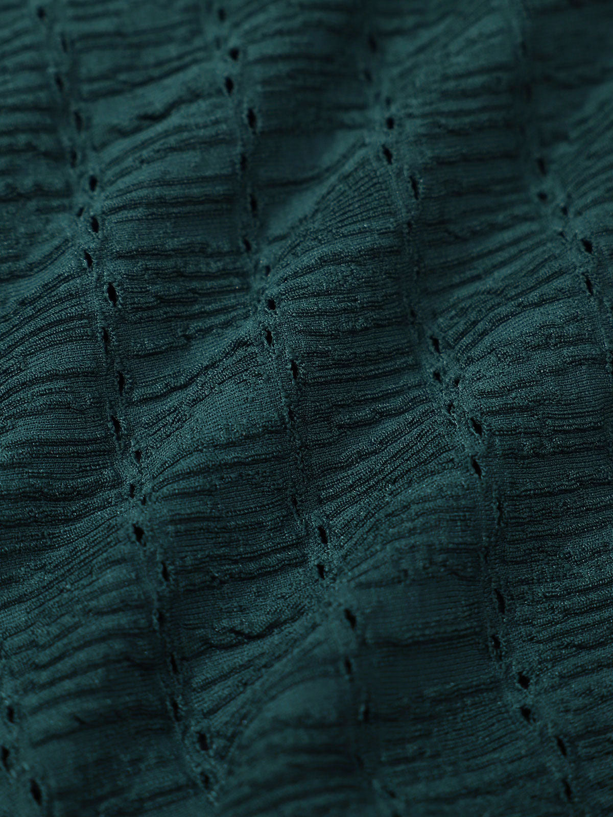 Dark Green Textured Plunge One-Piece Swimsuit by khatistore.com
